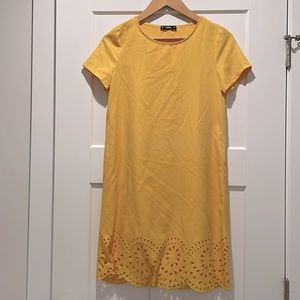 Marigold yellow short sleeve dress